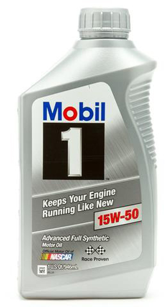 MOBIL 1 15W-50, 100% SYNTHETIC, Case of 6 Qt