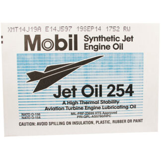 MOBIL JET 254, (MIL-PRF-23699-HTS), METAL NATO STYLE CAN - CASE OF 24 - 1 QUART CANS